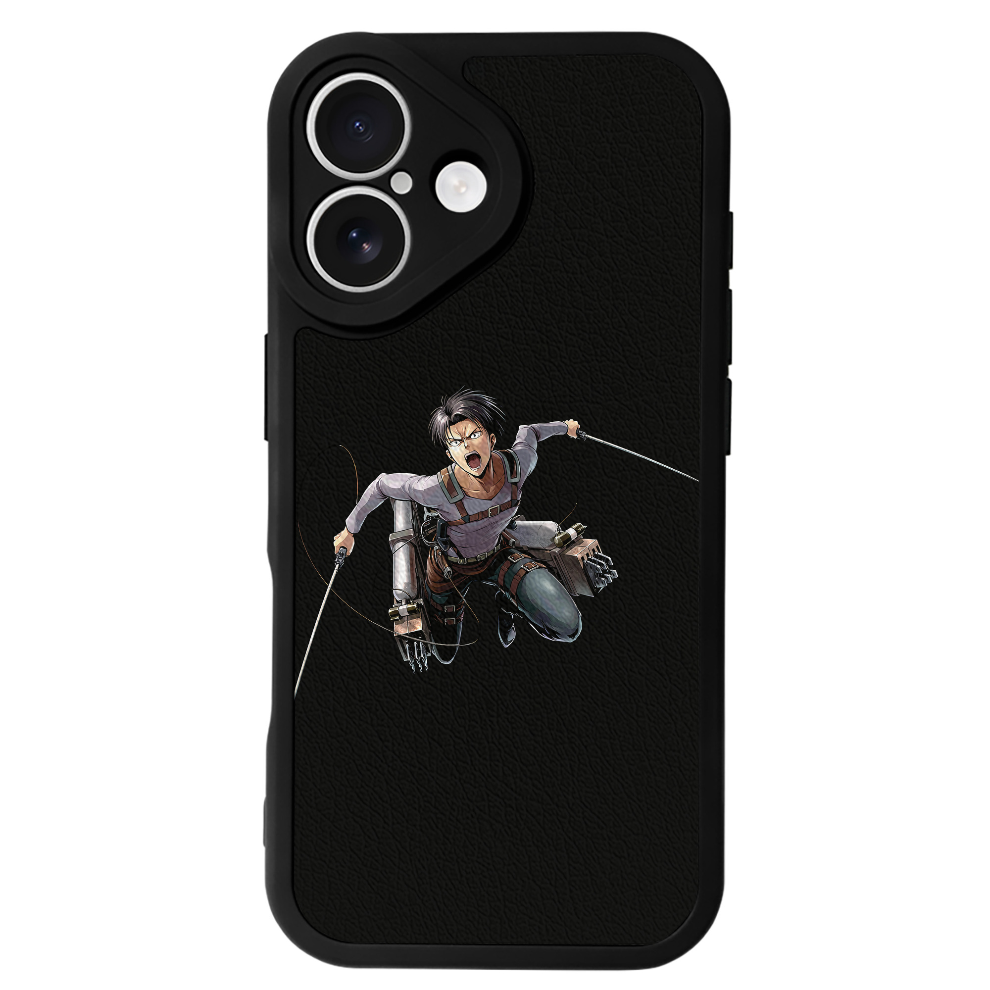 （画像用） 進撃の巨人 リヴァイ·アッカーマン Attack on Titan Levi Ackerman 【iPhone 16シリーズ対応】シリコンスマホケース（レザー調） 材質：シリコン